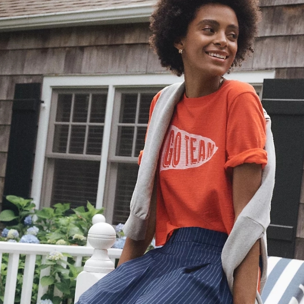 NWT The Corey Short-Sleeve Game Day Boxy Tee by Maeve